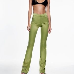 Zara Flared Satin effect pants NWT- Women’s XS